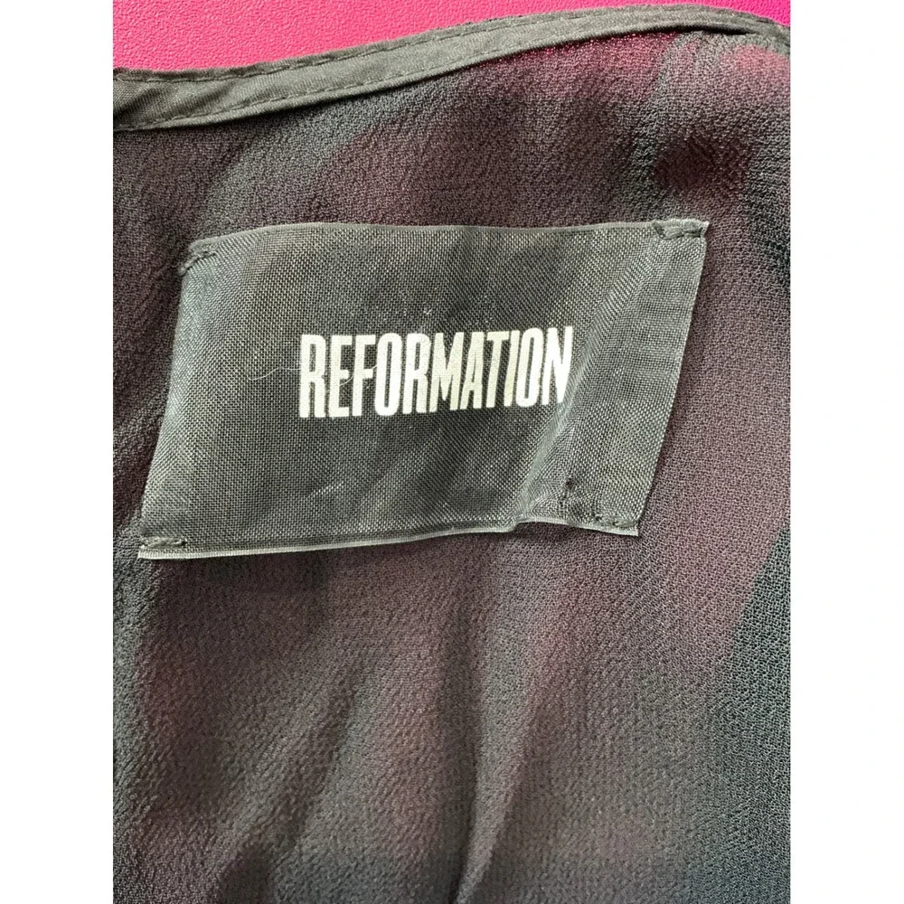 Reformation Womens Black Sheer Cap Sleeve Dress Sz 10 LBD‎ Party Holiday NYE
